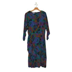 Jerry Regenbogen Silk Floral‎ Dress w/ Button Back Size 14